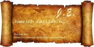 Jamrich Emilián névjegykártya